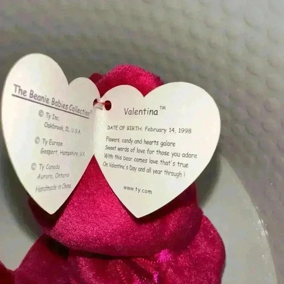 1999/Ty Beanie Baby “Valentina” Plush Stuffed/PE Pellets/China/5th gen hang tag - Picture 8 of 14